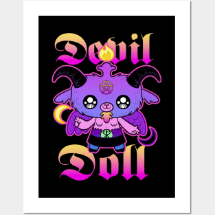 Devil Doll Cute Kawaii Baphomet Pastel Goth Posters and Art